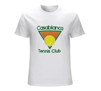 Casablanca Tennis Club Mens Funny Unisex T-Shirts Graphic Print White Tee M