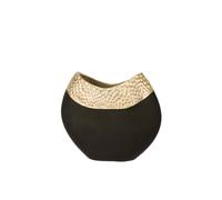 Casablanca Vaso Imperium in alluminio - Oro-Nero - Altezza 23 cm - Vaso decorativo