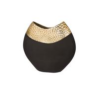 Casablanca Vaso Imperium in alluminio - Oro-Nero - Altezza 29 cm - Vaso decorativo