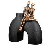 Casablanca - Vaso Movimento, in resina, colore: nero, effetto metallizzato, larghezza 23 cm, forma uomo e donna