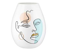 Casablanca Voir - Vaso in resina artificiale, colore: bianco, altezza 28 cm x diametro 22 cm, motivo viso