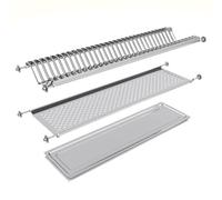 CASABRICONLINE Scolapiatti pensile Inox cm.86 da incasso per Mobile di Larghezza 90 cm, Larghezza interna Mobile 835-870 mm.