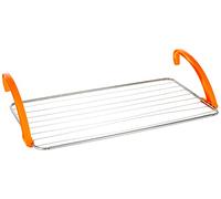 Casabriko 44912 Stendibiancheria da Balcone, Inox e Resina, Arancio, 105x55x4.5 cm, arancio/inox
