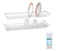 Casabriko 50376 Scolapiatti da Incasso, Acciaio Verniciato, Bianco, 80 cm