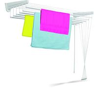 Casabriko 67915 Stendibiancheria a Saliscendi da Parete e Soffitto, Acciaio/Resina, Bianco, 140 cm