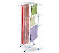 Casabriko 90005 Stendibiancheria a Torre, Metallo e Resina, Bianco/Verde/Azzurro, 67x4x163 cm