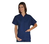 Casacca Medico Unisex Collo A V Blu Notte Manica Corta - Isacco - OSS Infermiere