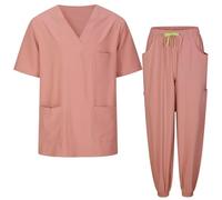 Casacca Sanitaria Unisex Elasticizzata con Pantaloni Jogger - 1689-7969 - Rosa Cipria - M