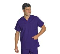 Casacca Unisex Blu Collo a V Isacco Cotone | Infermiere Medico