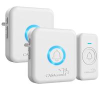 CASAcontrol FTK-170.duo Campanello wireless con 2 ricevitori da presa, 64 melodie, IP56, bianco