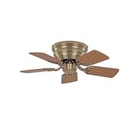 CasaFan Ventilatore da soffitto Classic Flat III in ottone anticato Ø75 cm, legno CASAFAN