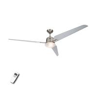 CasaFan Ventilatore da soffitto Eco Aviatos BN-SL 3 pale DC24W luce E27 telecomando Argento
