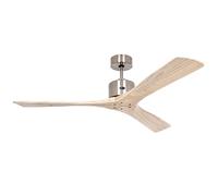 CasaFan Ventilatore da soffitto Macau, cromato, legno naturale chiaro CASAFAN