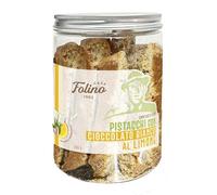 CasaFolino - Cantucci Pistacchi, Cioccolato Bianco e Limone Sotto 260g, Artigianali, Gusto Agrumato, Biscotti Italiani