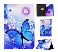 CASAFUNY Custodia per Lenovo Tab M10 Plus 10.6 Pollici 3a Generazione Cover Protettiva tablet Custodia Pelle PU con Supporto Funzione per Lenovo M10 Plus 2022 TB-125FU/128FU, Farfalla blu