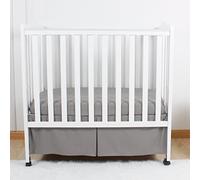 CaSaJa - Minigonna a pieghe in morbida microfibra effetto seta, con piattaforma resistente per mini e culle portatili, 61 x 96,5 cm, 30,5 cm, lavabile in lavatrice, grigio