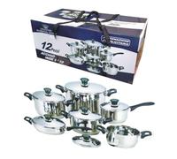 Casalinghi Letizia Ceramica Batteria Pentole 12 Pezzi in Acciaio Inox - Gold