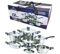 Batteria Pentole Bavaria 12 pezzi Acciaio Inox 18/10 Con Coperchio Induzione