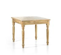 Casamata - Tavolo Da Pranzo In Legno Massello Di Mango, Country In Diverse Misure E Colori, Allungabile Quadrato Piano Naturale (Naturale, 90x90 cm)