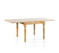 Casamata - Tavolo Da Pranzo In Legno Massello Di Mango, Country In Diverse Misure E Colori, Allungabile Quadrato Piano Naturale (Naturale, 180x90 cm)