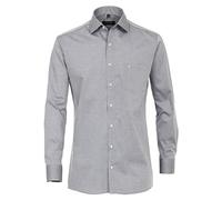 CASAMODA Camicia da uomo in popeline, tinta unita, extra lunga, 72 cm, vestibilità moderna, grigio., 48