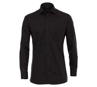 CASAMODA Camicia da uomo in popeline, tinta unita, extra lunga, 72 cm, vestibilità moderna, Nero , 50