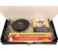 Casanova | Porta Incenso per Bastoncini | Piattino Bruciatore Essenze E Foglietti | Confezione Regalo | 24 Listelli + 1 Piattino + 16 Bastoncini