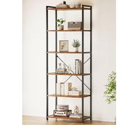 Casaottima Libreria a 6 ripiani, moderna libreria in legno per camera da letto, scaffale industriale per soggiorno, casa, ufficio, cucina, scaffale in piedi, organizer per riporre oggetti, vintage