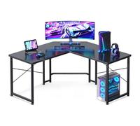 Casaottima Scrivania da gioco a forma di L da 130 cm, tavolo angolare compatto per computer, postazione di lavoro per scrivere per piccoli spazi, configurazione per home office e streaming, facile da