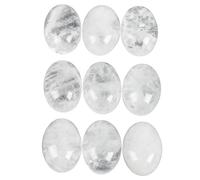 Casaper Natural Rock - Cabochon ovale al quarzo, con retro piatto, perline in pietra sciolto per fare gioielli, artigianato in vetro lucido, 13 x 18 mm, confezione da 10