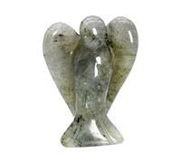 Casaper Statuetta di angelo custode in pietra di luna naturale, intagliata a mano, statua in pietra tascabile per meditazione, decorazione per la casa, 3,8 cm