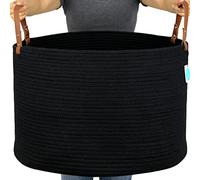 Casaphoria Cestino XXL in corda nera | Coperta per soggiorno e lavanderia | Cesti extra large | Cestino per tappetino da yoga 20 x 13 (confezione da 1)