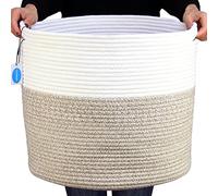 Casaphoria Grande cesto in corda di cotone, 40,1 x 40,1 x 35,1 cm, cesto portabiancheria in tessuto (confezione da 1)