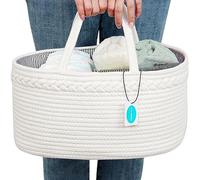 Casaphoria Little - Organizer per pannolini per bambini e bambine, in corda di cotone, colore: bianco crema (36,1 x 21,6 x 18 cm)