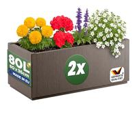 Casaria® 2x Fioriera da Esterno Ethica in Plastica 80L 80x36x35cm