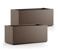 Casaria® 2x Fioriera da Esterno Ethica in Plastica 80L 80x36x35cm Base Drenante Fioriere da Giardino Vaso Grade per Fiori Vasi per Piante Rettangolari