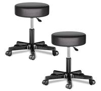 Casaria 2x Sgabello con Ruote Altezza Regolabile 46-60 cm