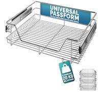 Casaria® 3x Cestello Estraibile Sottolavello 60cm 20kg Cassetto Telescopico Metallo Guide Scorrevoli Cucina Cestelli Cucina Cassetti Estraibili