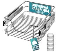 Casaria® 4x Cestello Estraibile Sottolavello 40cm 20kg Cassetto Telescopico Metallo Guide Scorrevoli Cucina Cestelli Cucina Cassetti Estraibili