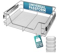 Casaria® 4x Cestello Estraibile Sottolavello 60cm 20kg Cassetto Telescopico Metallo Guide Scorrevoli Cucina Cestelli Cucina Cassetti Estraibili