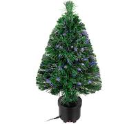 CASARIA® Albero di Natale Finto Mini 65cm con Luci 9 Effetti Alberello Piccolo Natalizio da Tavolo Abete con Vasetto