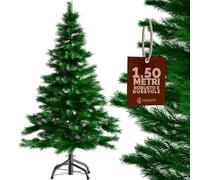CASARIA® Albero di Natale Finto Verde 150 cm 360 Punte Incl. Base in Metallo Abete Artificiale PVC Montaggio Rapido