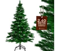 CASARIA® Albero di Natale Finto Verde 240 cm 1215 Punte Incl. Base in Metallo Abete Artificiale PVC Montaggio Rapido