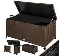 Casaria® Baule da Esterno XXL 117x53x60cm 270L Box con Ruote Impermeabile Resistente Cassettone Contenitore Cuscini Giocatoli Mobili Giardino Bauli