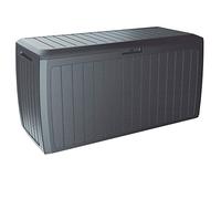 Casaria® Baule da Giardino 117x47x60cm Aspetto Legno 290L Box Multiuso Multibox Cuscini 6 Ruote Coperchio Esterno