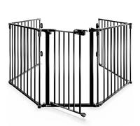 CASARIA® Cancelletto di Sicurezza per Caminetto per Bambini con Sportello in Metallo 306x76cm Protezione Cani Animali Barriera Cancello Camino Scale Stufa