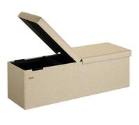 Casaria® Cassapanca Contenitore con Coperchio Pieghevole 115x40x40cm Pouf 131 L Scatola Portaoggetti Panca Box Salvaspazio Sedile Poggiapiedi
