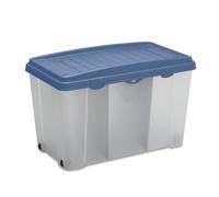 Casaria® Contenitore Riordino con Rotelle 120 L Coperchio Box Portaoggetti Organizer Plastica Robusta Trasparente Cambio Stagione