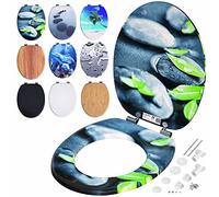 Casaria Copriwater Universale Doppia Chiusura Silenziosa MDF Antibatterico Cerniere Antiruggine