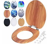 Casaria Copriwater Universale Doppia Chiusura Silenziosa MDF Antibatterico Cerniere Antiruggine